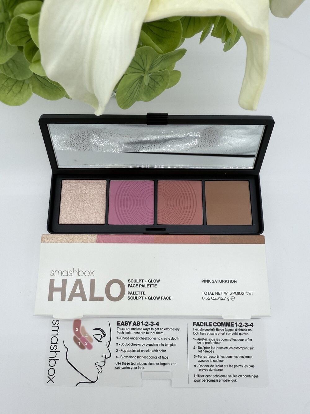 Smashbox Halo Sculpt Glow Palette Contour Blush Highlighter - Pink Saturation